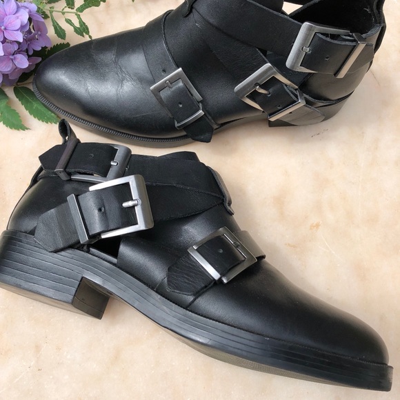 Zara Shoes - Zara  Ankle Booties 6.5 Black Buckles Mod